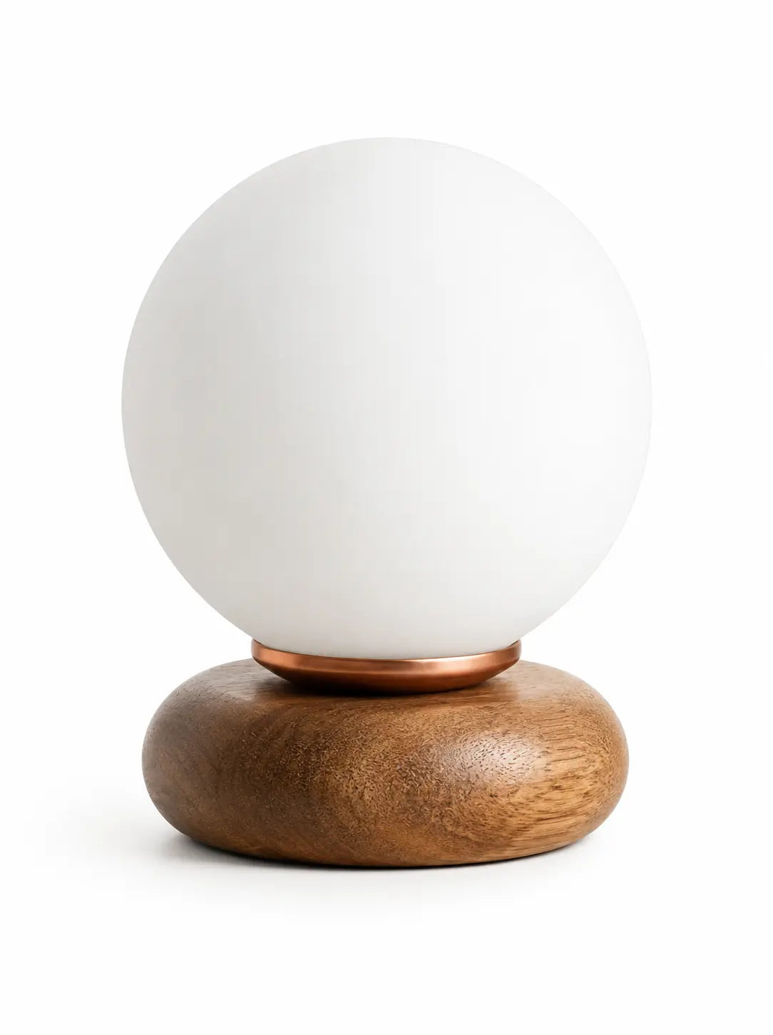 Orbina Soft Masa Lambası – Ahşap Tabanlı Opal Cam Dekoratif Masa Lambası