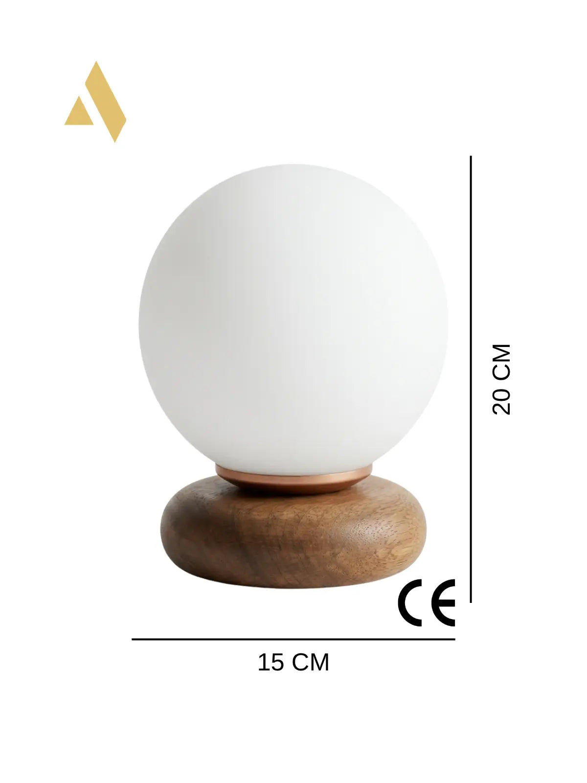 Orbina Soft Masa Lambası – Ahşap Tabanlı Opal Cam Dekoratif Masa Lambası